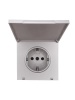 Розетка 1-мест. с/з с крышкой ПБТ СП ZIMA IP20 16А безвинт. зажим сер. матов. LEZARD 704-7488-123BQC