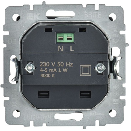 Подсветка светодиодная BRITE встраив. ПЛ20-БрЧ механизм черн. IEK BR-FL20-K02